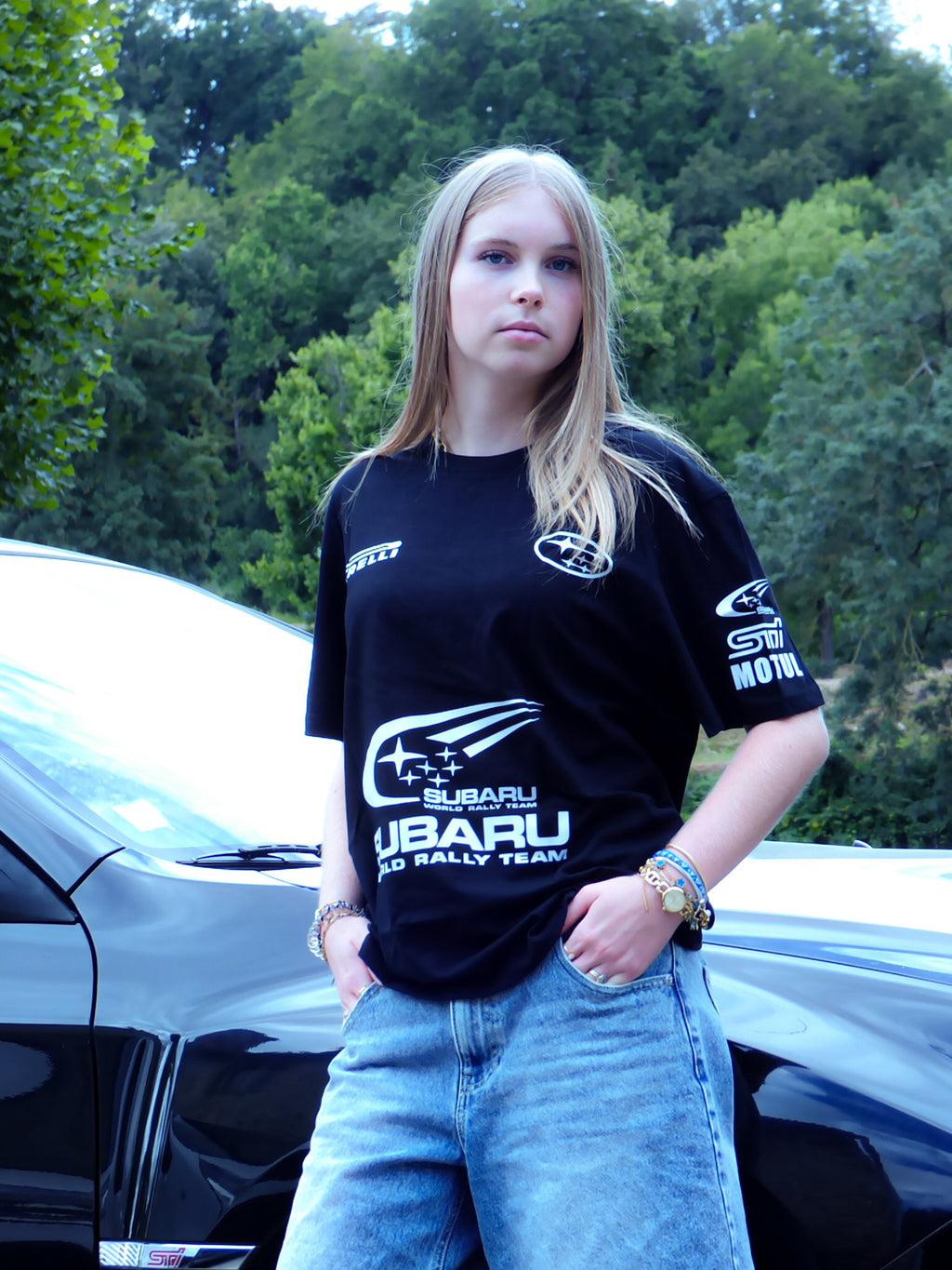 T-shirt Subaru nera
