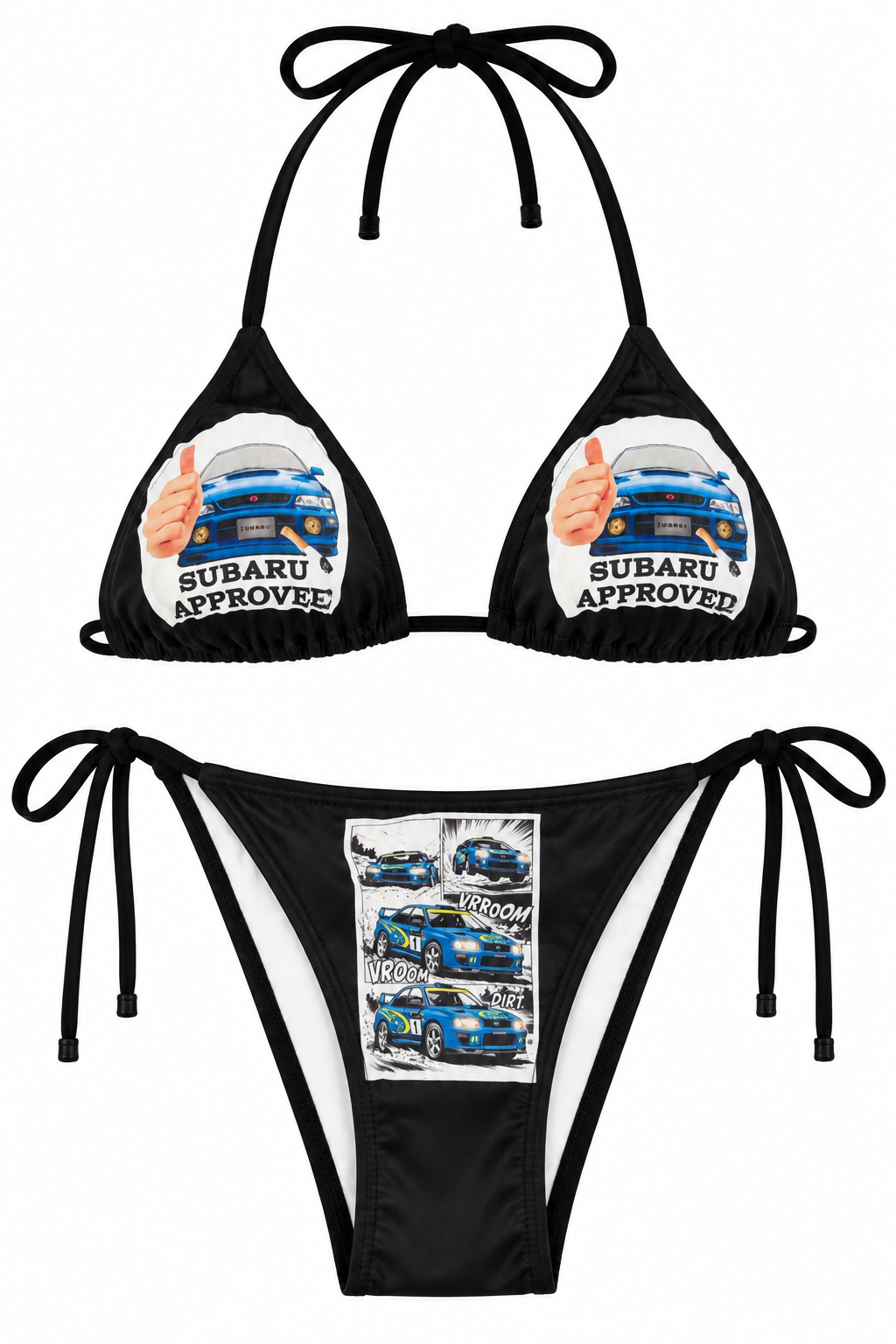 Bikini Subaru noir 2 pièces style rallye